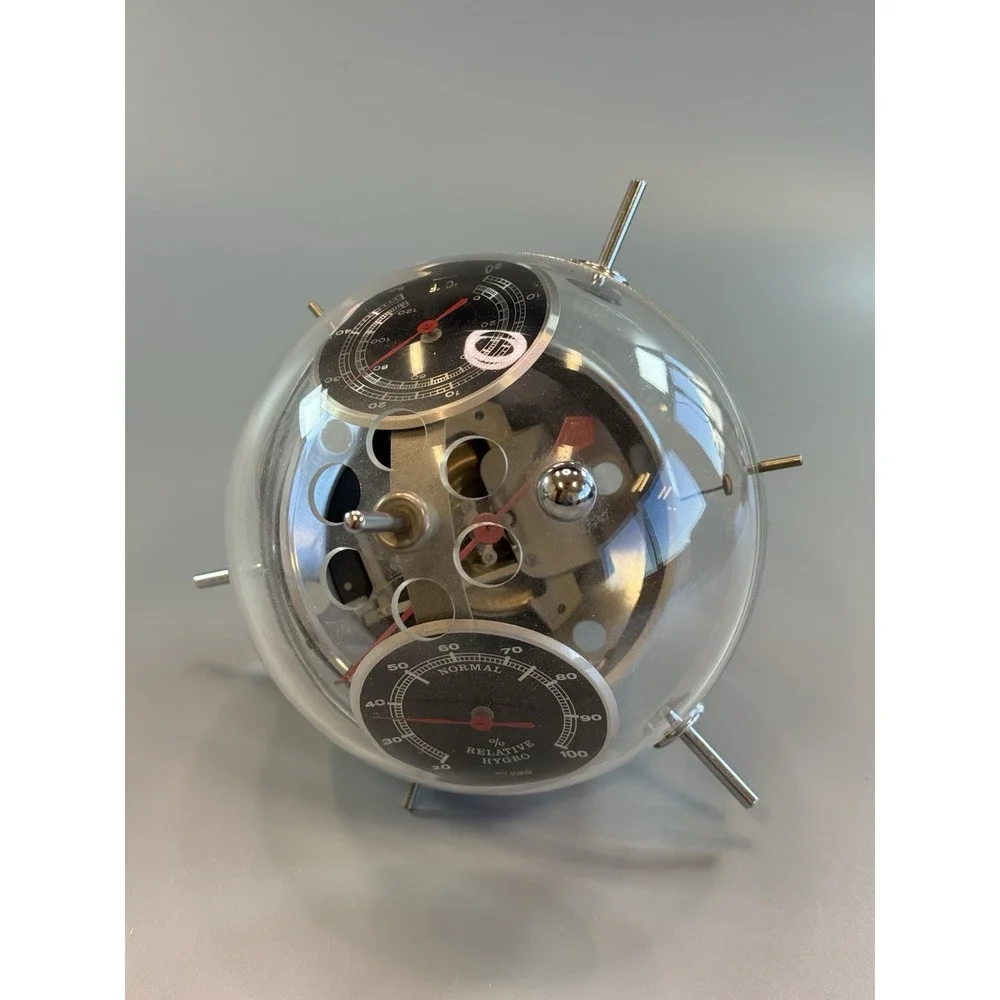 Vtg Sputnik Weather Station Barometer Hygrometer Thermometer Western Germany